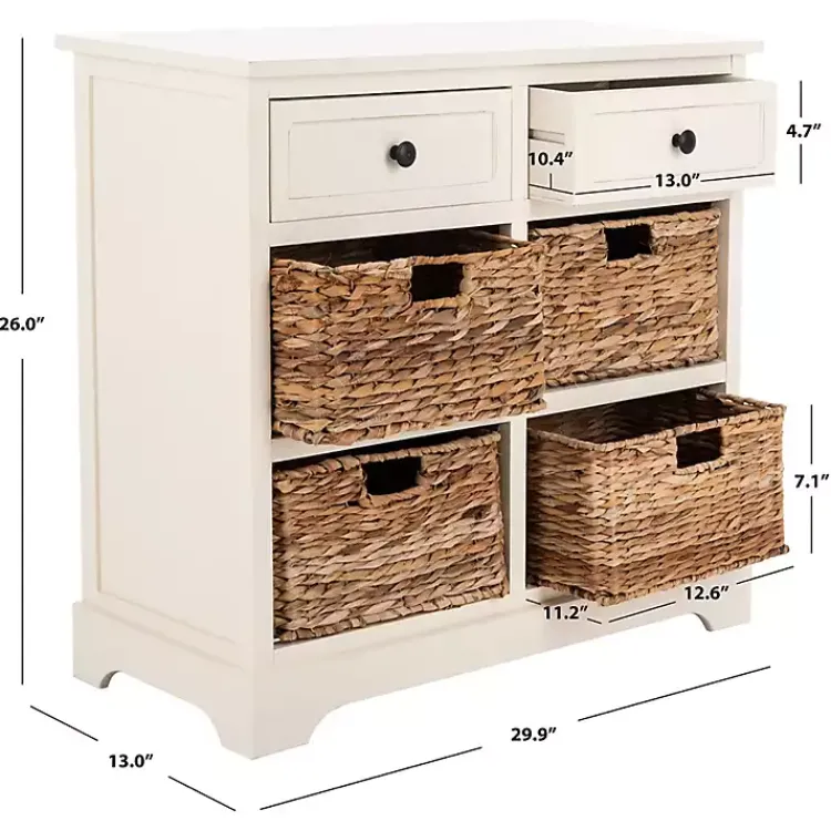 Kirklands Home Cabinets & Sideboards|Wood Woven Baskets Cabinet White