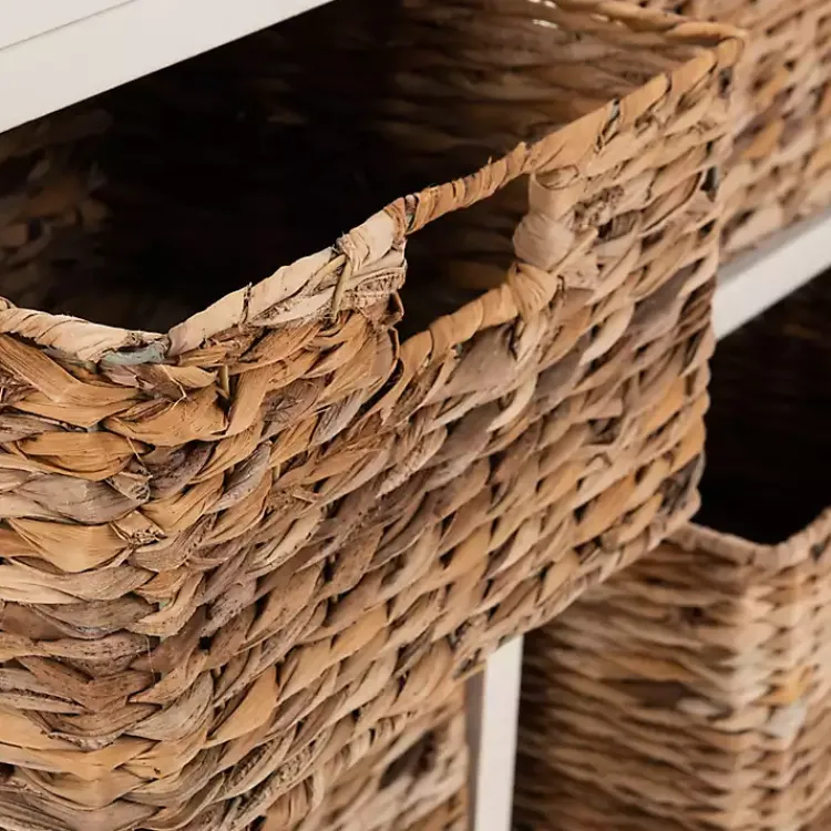 Kirklands Home Cabinets & Sideboards|Wood Woven Baskets Cabinet White