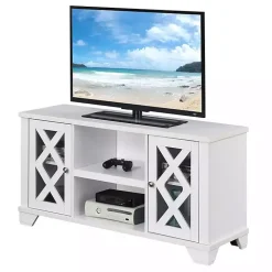 Kirklands Home Tv Stands & Media Consoles|Wood X Doors Media Cabinet White