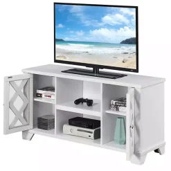 Kirklands Home Tv Stands & Media Consoles|Wood X Doors Media Cabinet White