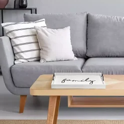 Clearance Whitewash Family Wooden Tray Decorative Trays