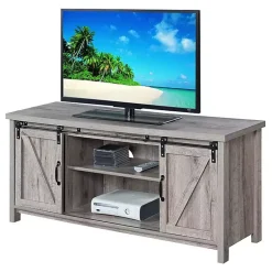 Kirklands Home Tv Stands & Media Consoles|wash Russ Barn Door Media Cabinet White