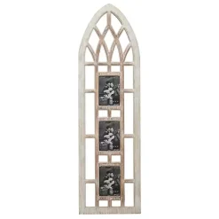 Clearance Whitewash Window Arch 3-Opening Collage Frame Collage Frames