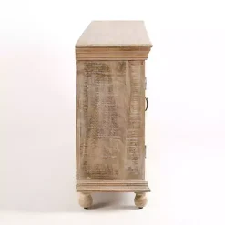 Kirklands Home Cabinets & Sideboards|Whitewashed Carri Glass Door Cabinet