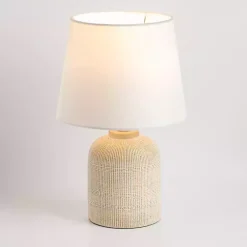 Kirklands Home Table Lamps|washed Carved Grid Table Lamp White