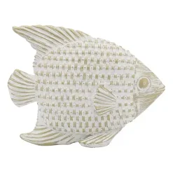Best Whitewashed Ceramic Woven Fish Statue Statues & Figurines
