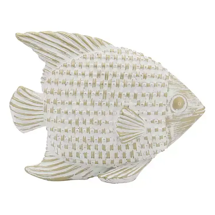 Best Whitewashed Ceramic Woven Fish Statue Statues & Figurines