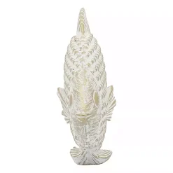 Best Whitewashed Ceramic Woven Fish Statue Statues & Figurines