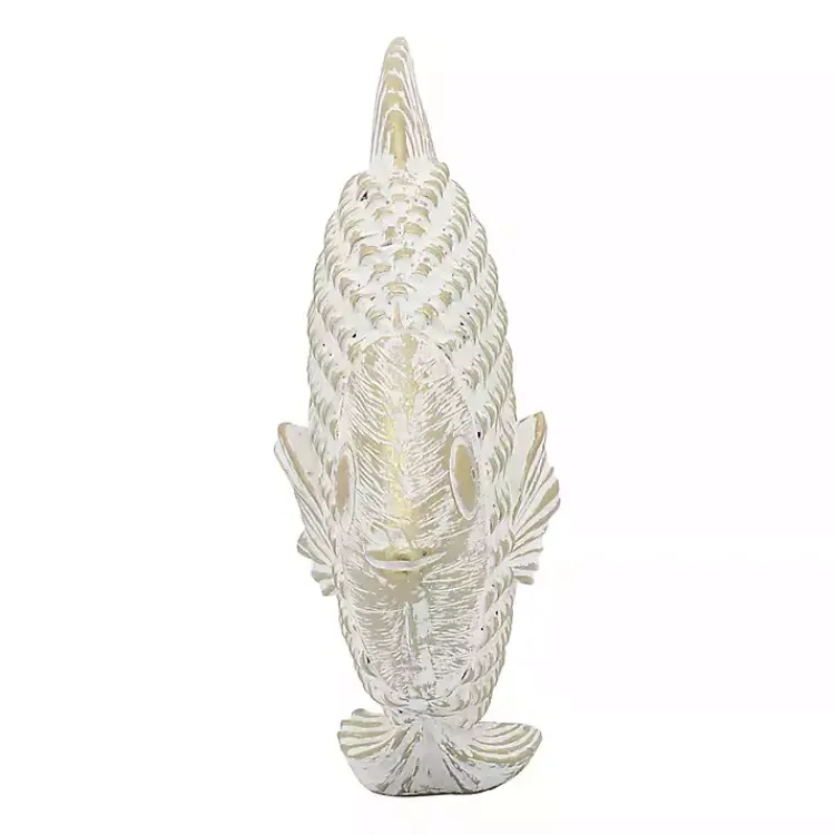 Best Whitewashed Ceramic Woven Fish Statue Statues & Figurines