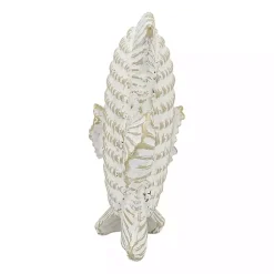 Best Whitewashed Ceramic Woven Fish Statue Statues & Figurines