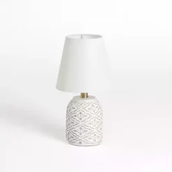 Kirklands Home Table Lamps|washed Fleur Table Lamp White