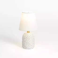 Kirklands Home Table Lamps|washed Fleur Table Lamp White