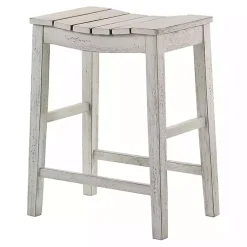 Kirklands Home Bar Stools & Counter Height Stools|washed Saddle Seat Counter Stools, Set of 2 White