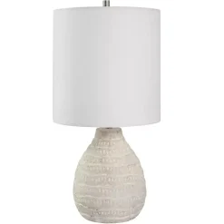 Kirklands Home Table Lamps|washed Textured Ellie Table Lamp White