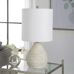 Kirklands Home Table Lamps|washed Textured Ellie Table Lamp White