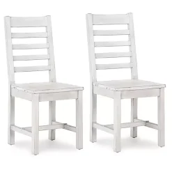 Kirklands Home Dining Chairs|washed Wood Farmhouse Dining Chairs, Set of 2 White