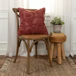 Wine Geo Tufted Throw Pillow Pillows