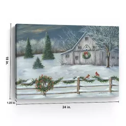 Clearance Winter Barn Landscape Canvas Art Print Christmas Art & Wall Decor