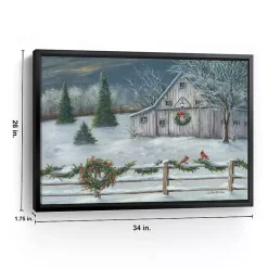 Clearance Winter Christmas Barn Framed Canvas Art Print Christmas Art & Wall Decor