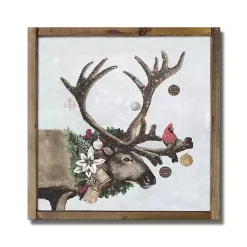 Winter Elk Christmas Framed Art Print Christmas Art & Wall Decor