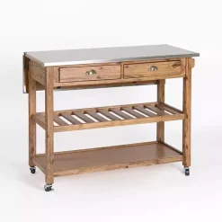Kirklands Home Kitchen Islands & Bar Carts|Wire Brush Sonoma Drop Leaf Kitchen Island Brown