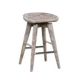 Kirklands Home Bar Stools & Counter Height Stools|Wirebrushed Barnwood Swivel Counter Stool