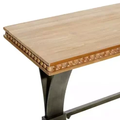 Kirklands Home Console Tables|Wood & Metal Trestle Base Console Table