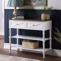 Kirklands Home Console Tables|Wood & Traditional Console Table White
