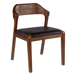 Kirklands Home Dining Chairs|Wood and Faux Leather Dining Chair Black