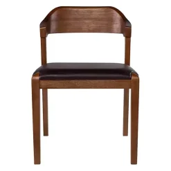 Kirklands Home Dining Chairs|Wood and Faux Leather Dining Chair Black