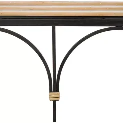 Kirklands Home Console Tables|Wood and Metal Arches Console Table