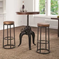 Kirklands Home Bar Stools & Counter Height Stools|Wood and Metal Kendall Barstool Brown