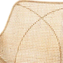 Kirklands Home Dining Chairs|Wood and Rat Flared Dining Chairs, Set of 2 Tan