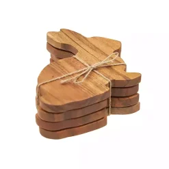 Wood Bunny Coasters, Set of 4 Easter Decorations