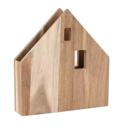 Kirklands Home Kitchen Storage|Wood House Shaped Napkin Holder Brown