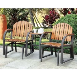 Kirklands Home Outdoor Sets|Wood Slat Attached Frame 3-pc. Outdoor Chair Set