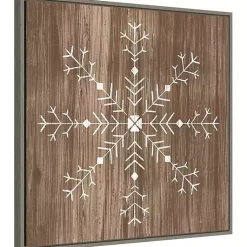 Outlet Wood Snowflake I Canvas Art Print Christmas Art & Wall Decor