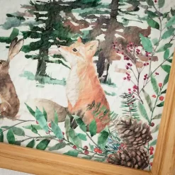 Outlet Woodland Deer Holiday Scene Framed Art Print Christmas Decorations