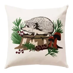 Sale Woodland Holiday Hedgehog Pillow Christmas Pillows