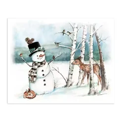 Outlet Woodland Snowman Canvas Art Print Christmas Art & Wall Decor