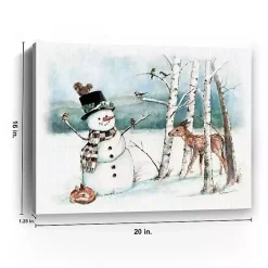 Outlet Woodland Snowman Canvas Art Print Christmas Art & Wall Decor