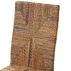 Kirklands Home Dining Chairs|Woven Banana Fiber and Mahogany Dining Chair Tan