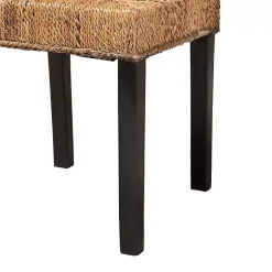 Kirklands Home Dining Chairs|Woven Banana Fiber and Mahogany Dining Chair Tan