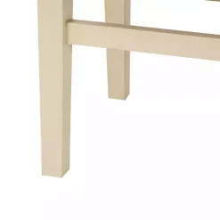 Kirklands Home Benches & Ottomans|Woven Camel Leather Natural Wood Bench Brown