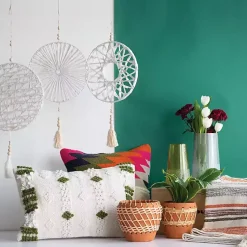 Kirklands Home Planters|Woven Diamond Terracotta Planter Tan