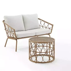 Kirklands Home Outdoor Sets|Woven Loop Rattan 2-pc. Outdoor Loveseat Set