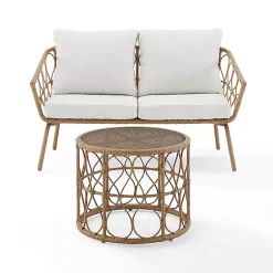 Kirklands Home Outdoor Sets|Woven Loop Rattan 2-pc. Outdoor Loveseat Set