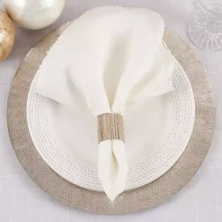 Kirklands Home Table Linens|Woven Neutral 4-pc. Napkin Ring Set Tan