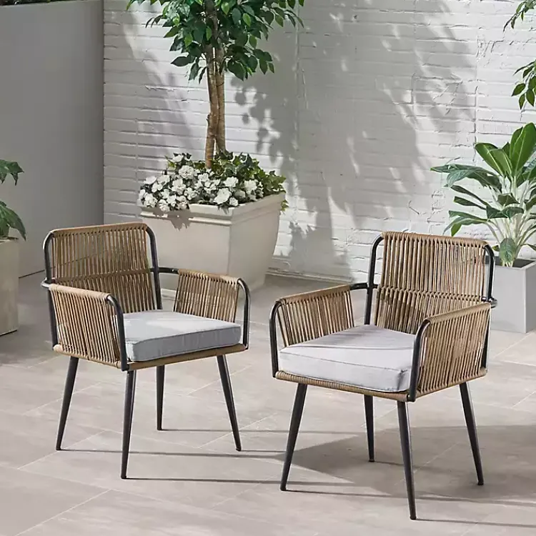 Kirklands Home Outdoor Seating|Woven Neutrals 2-pc. Outdoor Armchair Set