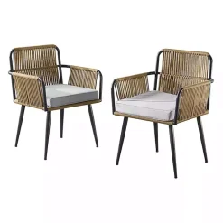 Kirklands Home Outdoor Seating|Woven Neutrals 2-pc. Outdoor Armchair Set